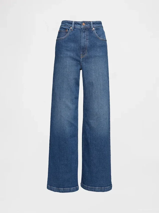 Jeans med extra hög midja och vida ben