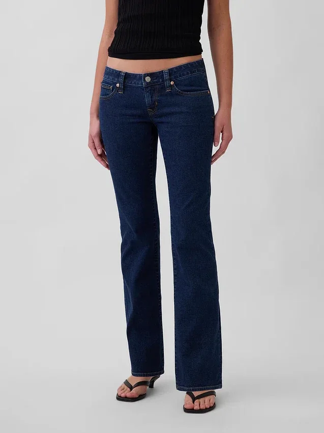 Jeans med extra låg midja, långa och smala