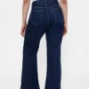 Jeans med hög midja och avslappnad utsvängd passform
