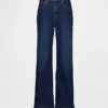 Jeans med hög midja och avslappnad utsvängd passform