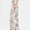 Jeans med hög midja och blommönster