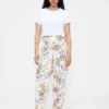 Jeans med hög midja och blommönster
