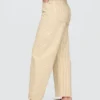 Jeans med hög midja och khakifärgade ränder