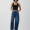 Jeans med hög midja och kort benlängd