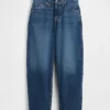 Jeans med hög midja och kort benlängd