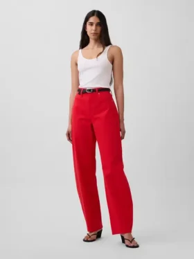 Jeans med hög midja och rak passform