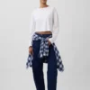 Jeans med hög midja och rak passform