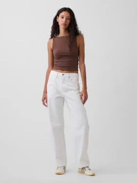 Jeans med hög midja och rak passform