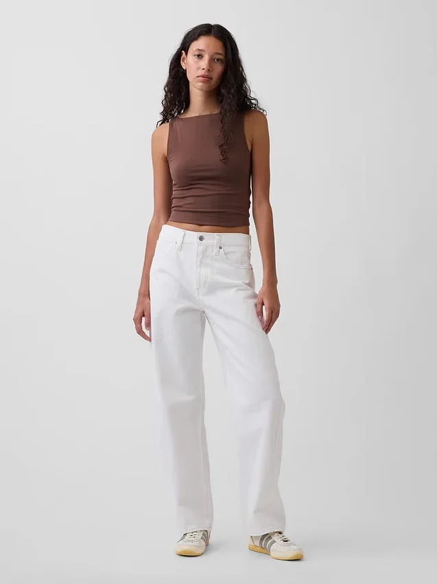 Jeans med hög midja och rak passform