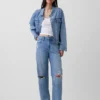 Jeans med hög midja och rak passform