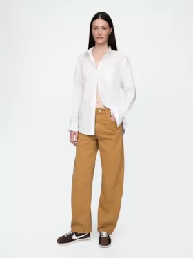Jeans med hög midja och rak passform