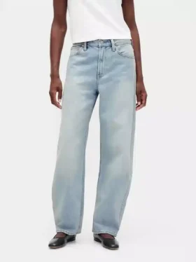Jeans med hög midja och rak passform