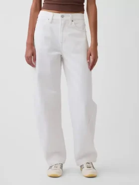 Jeans med hög midja och rak passform