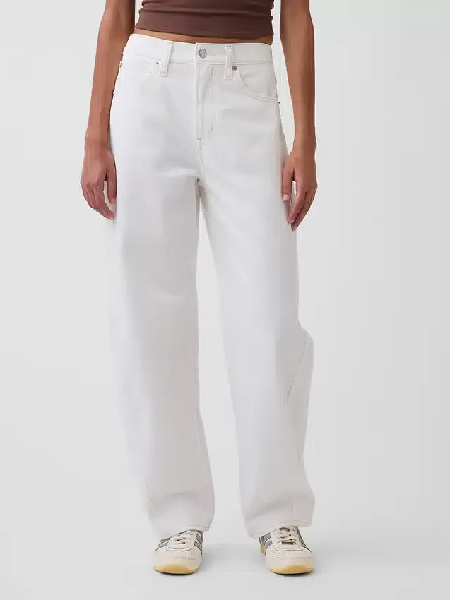 Jeans med hög midja och rak passform