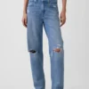 Jeans med hög midja och rak passform
