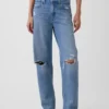 Jeans med hög midja och rak passform