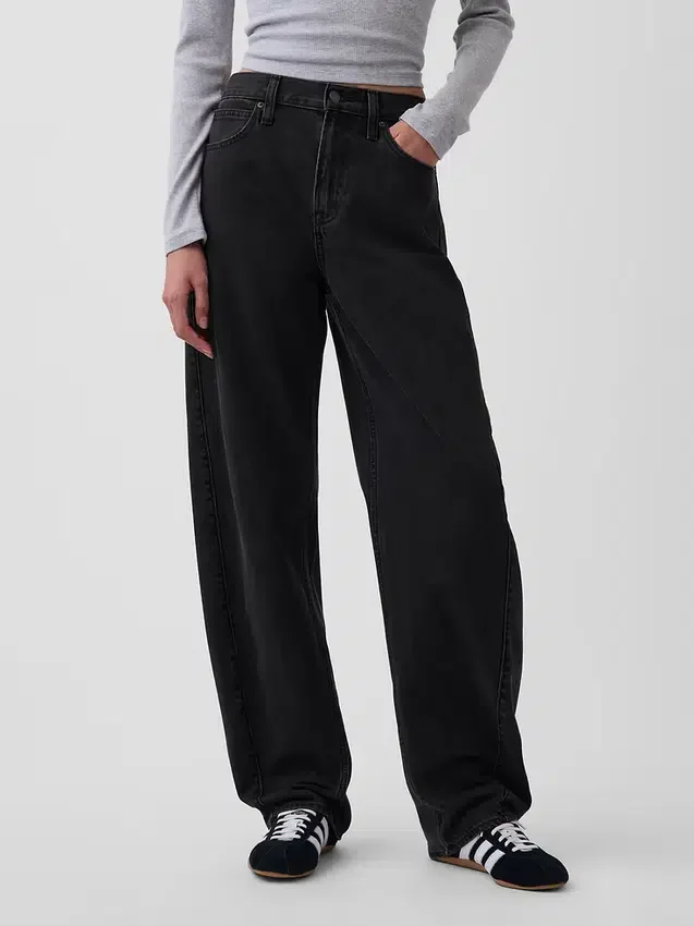 Jeans med hög midja och rak passform