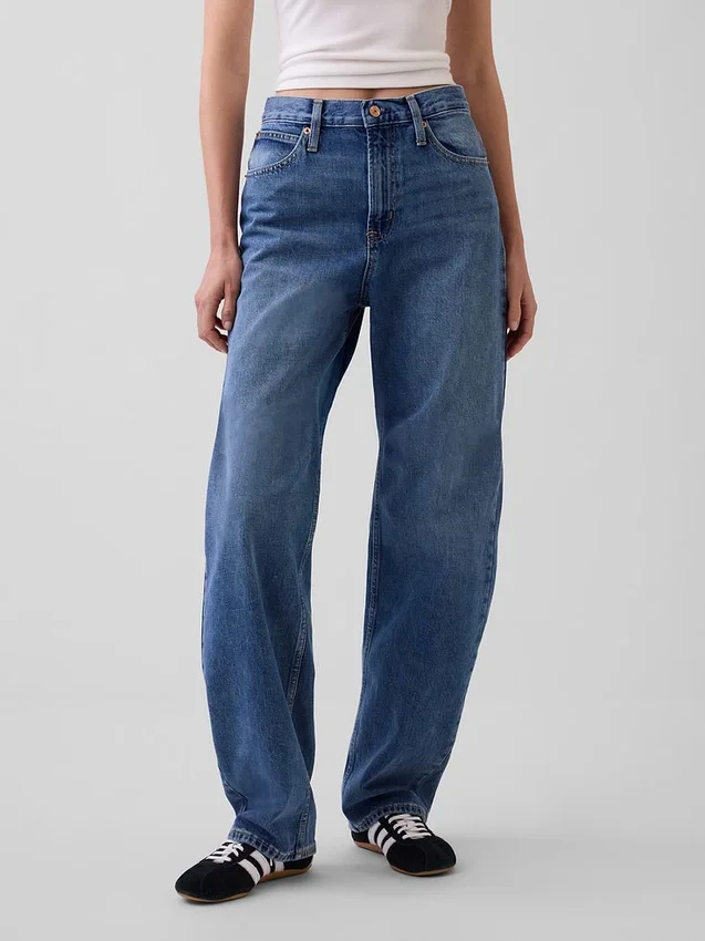 Jeans med hög midja och rak passform