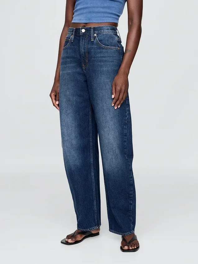 Jeans med hög midja och rak passform