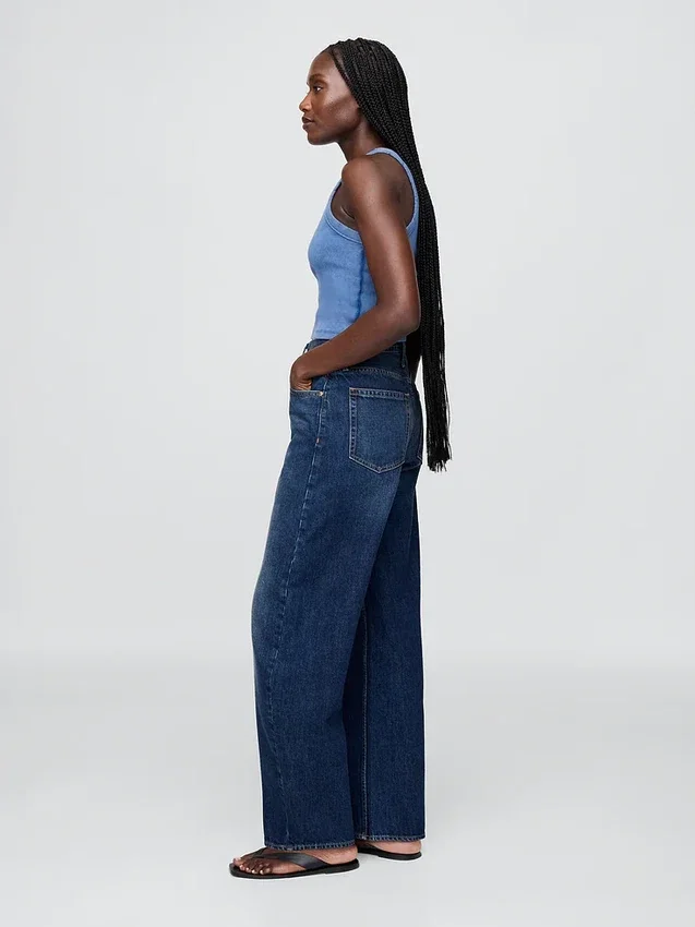 Jeans med hög midja och rak passform
