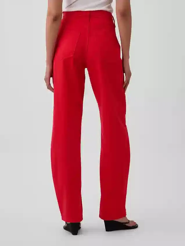 Jeans med hög midja och rak passform