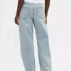 Jeans med hög midja och rak passform