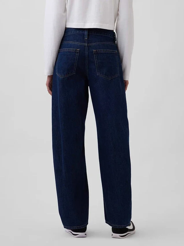Jeans med hög midja och rak passform