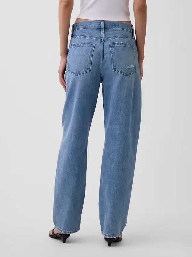 Jeans med hög midja och rak passform