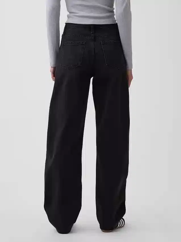 Jeans med hög midja och rak passform