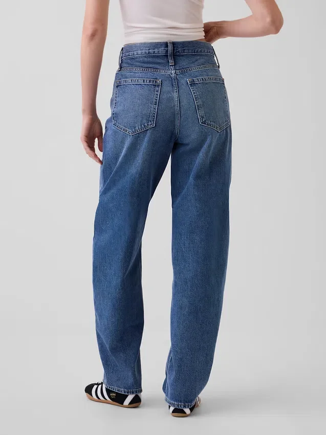 Jeans med hög midja och rak passform