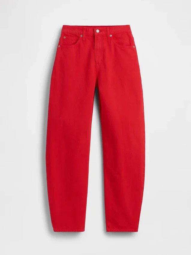 Jeans med hög midja och rak passform