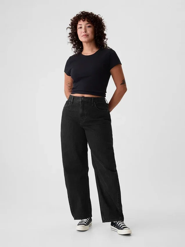 Jeans med hög midja och rak passform