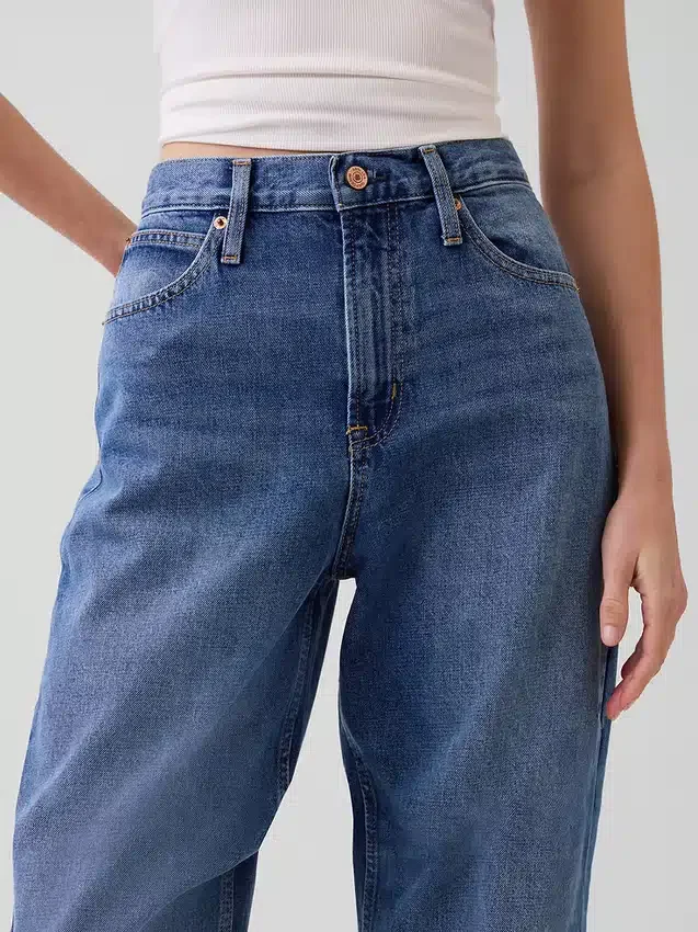 Jeans med hög midja och rak passform