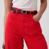 Jeans med hög midja och rak passform