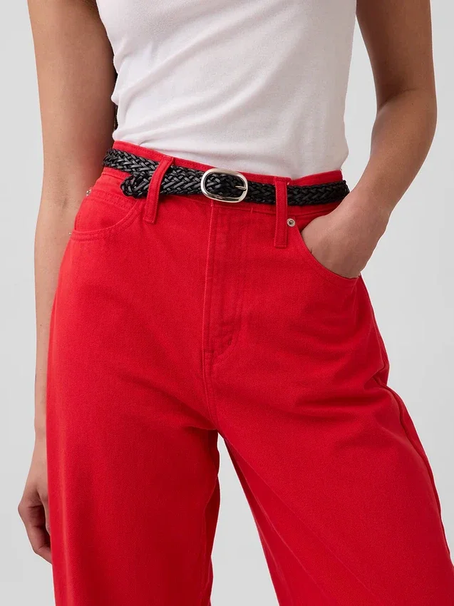 Jeans med hög midja och rak passform