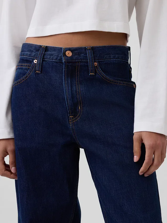 Jeans med hög midja och rak passform