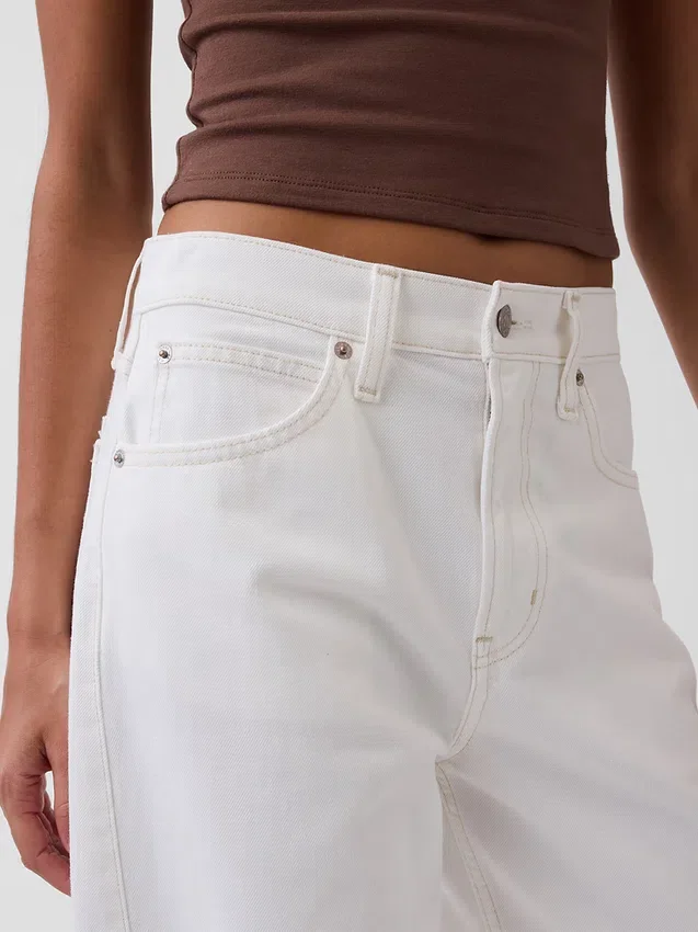 Jeans med hög midja och rak passform