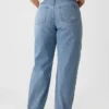 Jeans med hög midja och rak passform