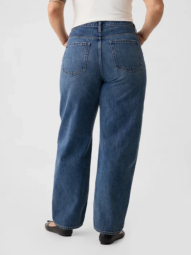 Jeans med hög midja och rak passform