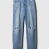 Jeans med hög midja och rak passform
