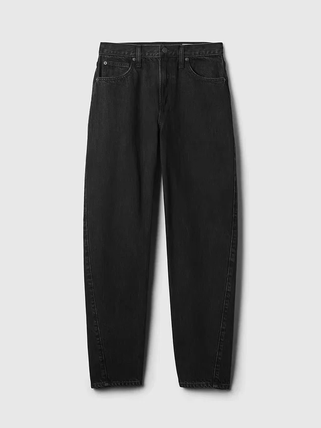 Jeans med hög midja och rak passform