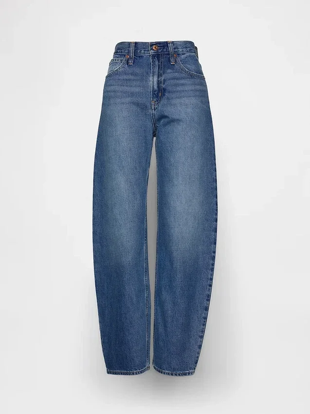 Jeans med hög midja och rak passform