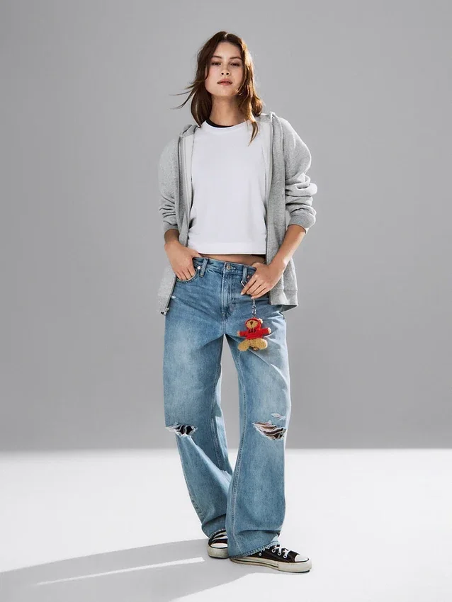 Jeans med hög midja och rak passform