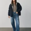 Jeans med hög midja och rak passform