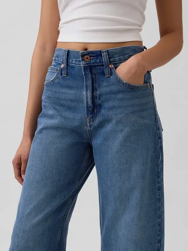 Jeans med hög midja och rak passform