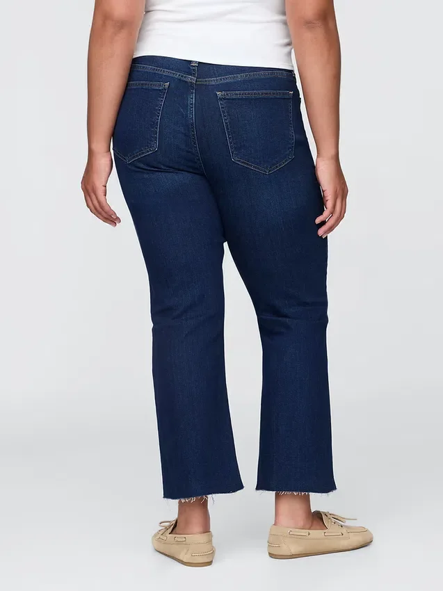 Jeans med hög midja och utsvängda ben