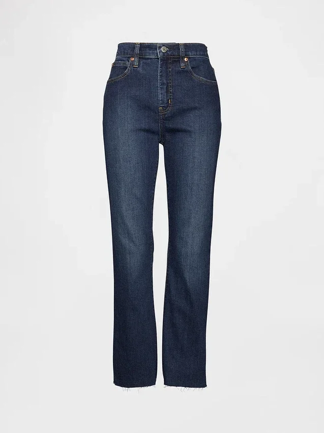 Jeans med hög midja och utsvängda ben