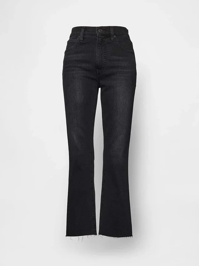 Jeans med hög midja och utsvängda ben