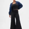 Jeans med hög midja och vid ben