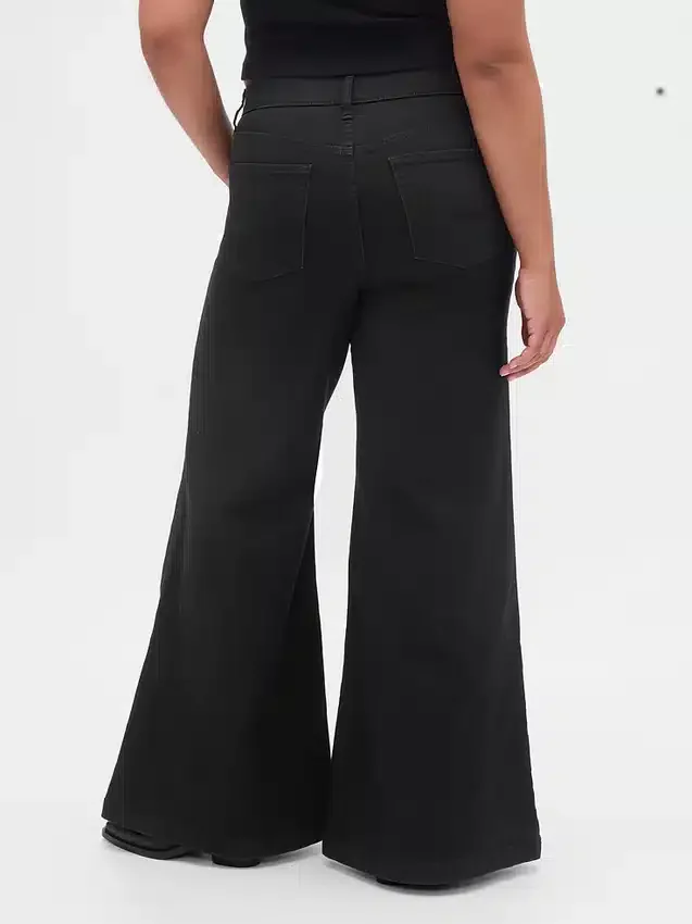 Jeans med hög midja och vid ben